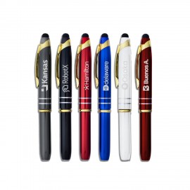 Custom Imprinted Flashight and Stylus Metal Pen