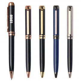 Custom Imprinted Twisted Action Metal Pen With Elegant Ring