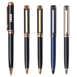 Custom Imprinted Twisted Action Metal Pen With Elegant Ring  Custom Imprinted Twisted Action Metal Pen With Elegant Ring