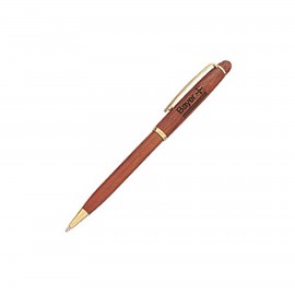 Rosewood Ballpoint Pen w/Gold Trim (Laser Engraved) Logo Branded  Rosewood Ballpoint Pen w/Gold Trim (Laser Engraved) Logo Branded