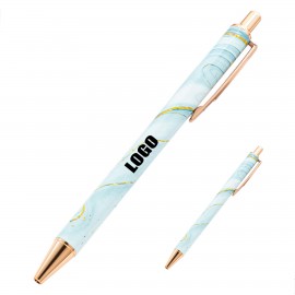 Click Action Marble Texture Metal Pen Custom Imprinted