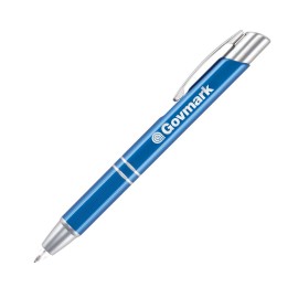 Custom Imprinted Light Up Metal Pen/Light - Blue