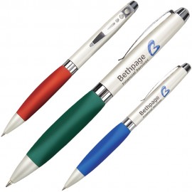 Twist Action Brass Ballpoint Pen w/ Triangular Grip Logo Branded