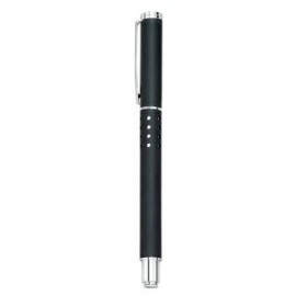 Solid Brass Barrel Roller Ball Pen w/ Chrome Silver Custom Imprinted