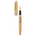 Bamboo-03 Corporate Rollerball Pen with Gold Accents Custom Engraved