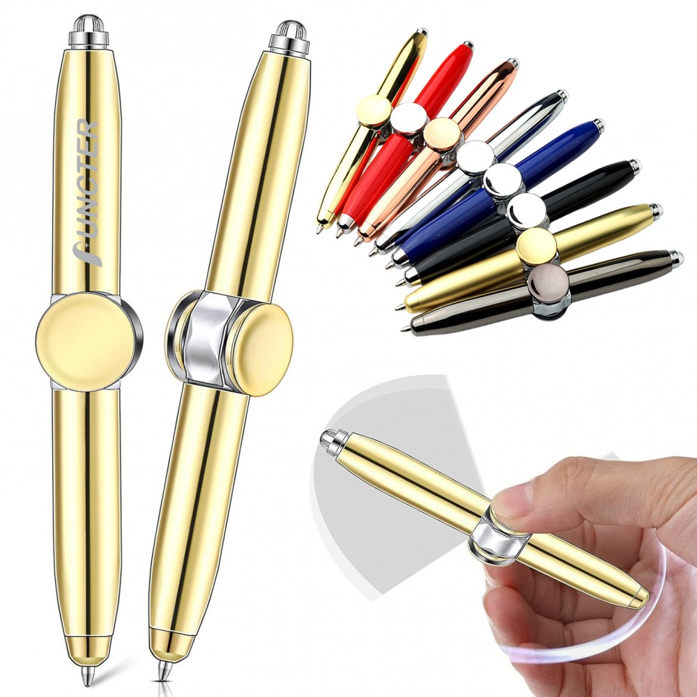 Metal 3-in-1 LED Fidget Spinner Twist Pen Logo Branded