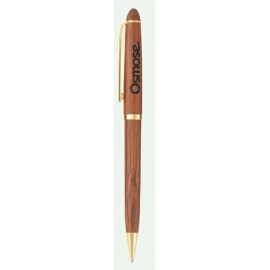 Woodhaven Genuine Rosewood Slim Ballpoint Pen Logo Branded