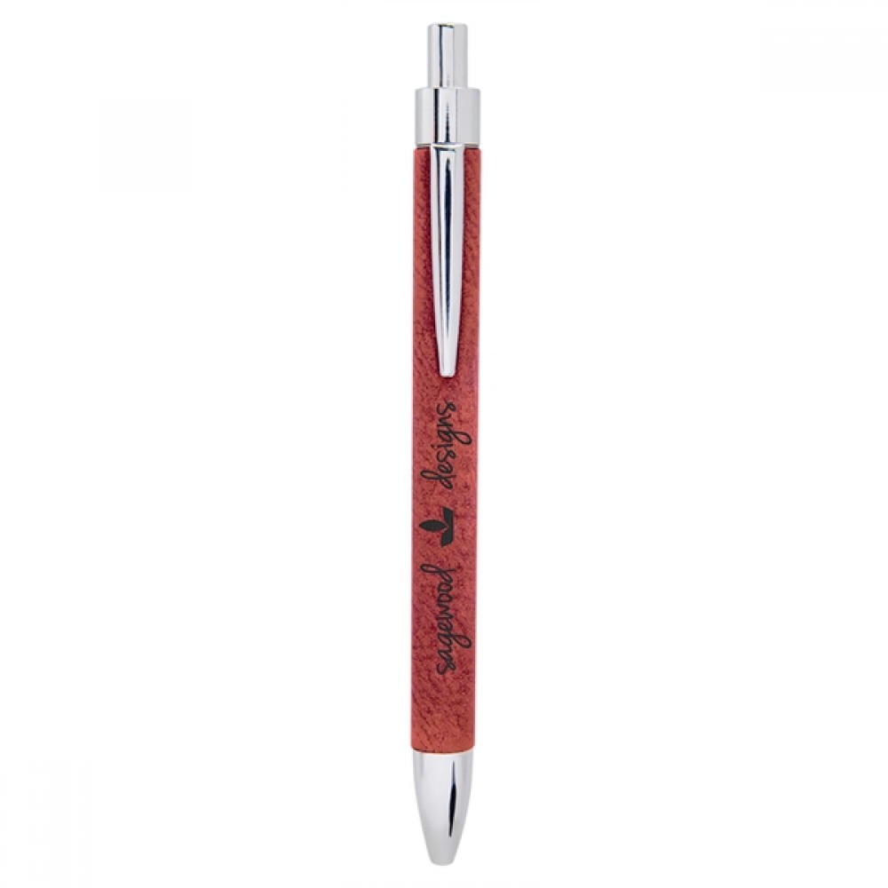 Red/Black Leatherette Pen Logo Branded