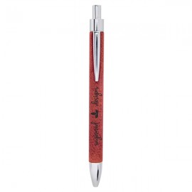 Red/Black Leatherette Pen Logo Branded