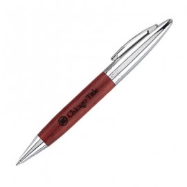 Logo Branded Wood Twist Action Ballpoint Pen