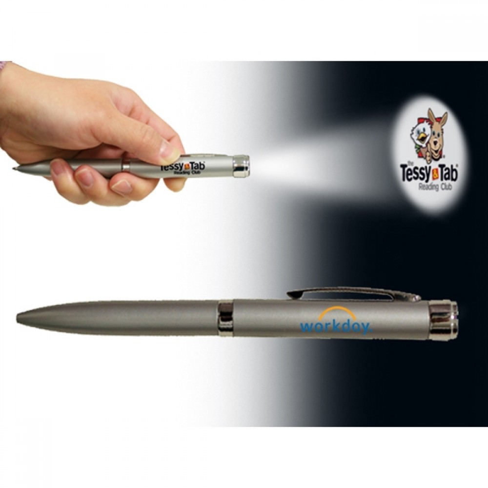 Logo Branded Silver Projector Pen Logo Branded Silver Projector Pen