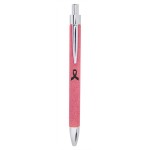 Custom Imprinted Pink/Black Leatherette Pen