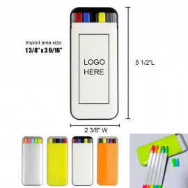 Logo Branded Fluorescent Pen 5 Pieces Highlighter Set  Logo Branded Fluorescent Pen 5 Pieces Highlighter Set
