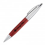 Custom Imprinted Terrific Timber-5 Twist Action Ballpoint Pen w/Shiny Chrome Accents