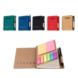 Spiral Pocket Notebook With Sticky Notes & Pen Custom Imprinted