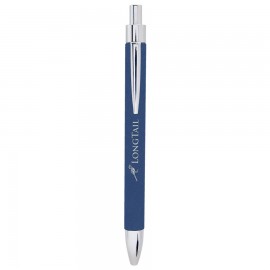 Logo Branded Blue/Silver Leatherette Pen
