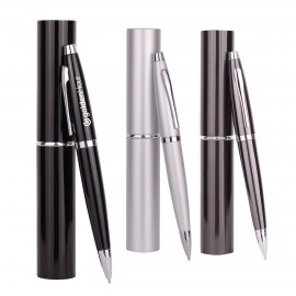 Custom Engraved Twist Metal Ballpoint Pen w/Matching Case Set  Custom Engraved Twist Metal Ballpoint Pen w/Matching Case Set