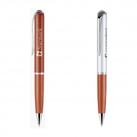 Castor Twist Action Ballpoint Pen with Leatherette Grip Custom Imprinted  Castor Twist Action Ballpoint Pen with Leatherette Grip Custom Imprinted
