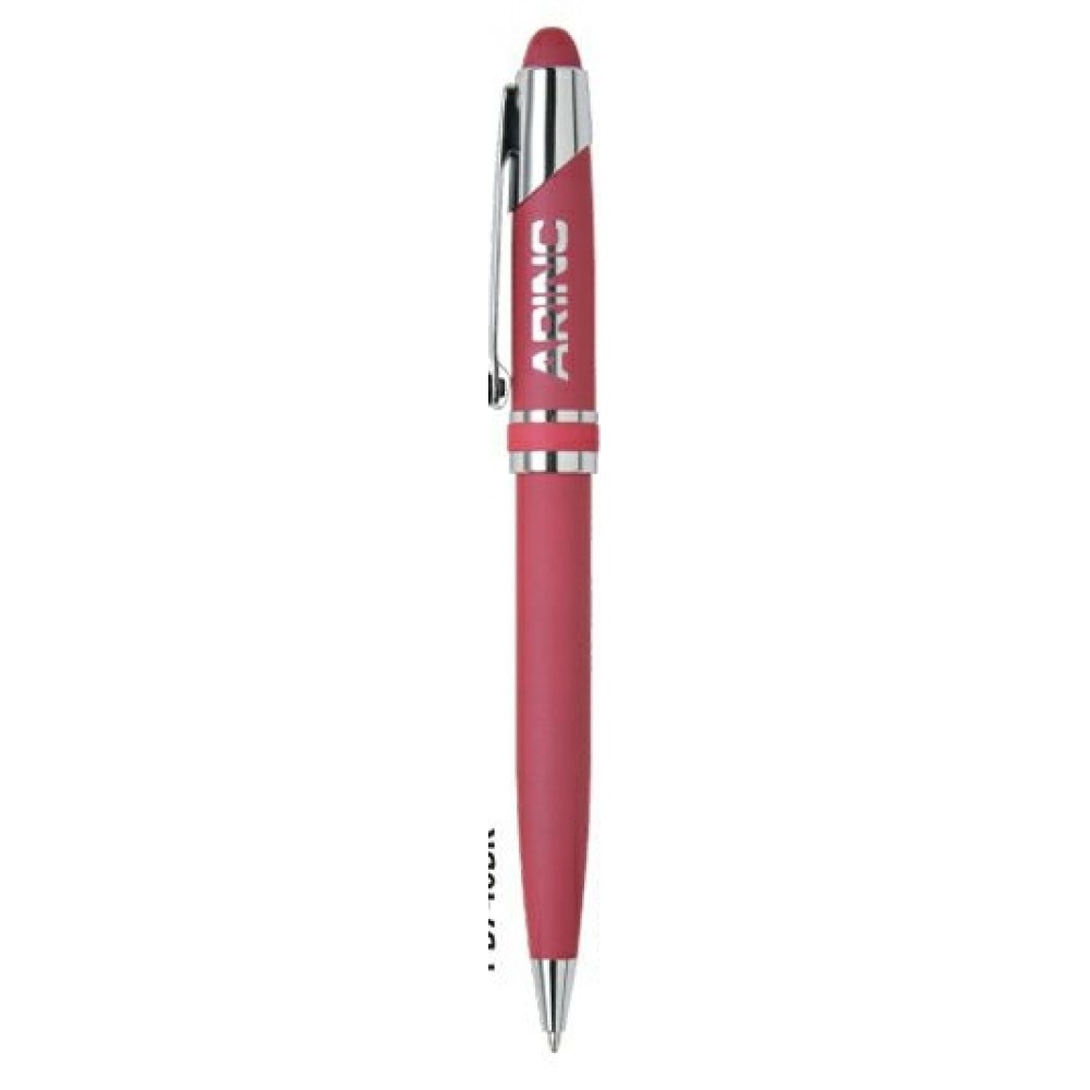 Custom Engraved Twist Action Ballpoint Pen w/Satin Chrome Accent Custom Engraved Twist Action Ballpoint Pen w/Satin Chrome Accent