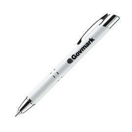 Light Up Metal Pen/Light - White Custom Engraved