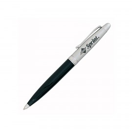 Lexon Chrome/ Black Ballpoint Twist Pen Custom Engraved