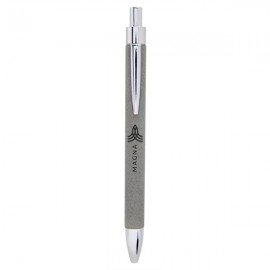 Custom Imprinted Gray/Black Leatherette Pen  Custom Imprinted Gray/Black Leatherette Pen