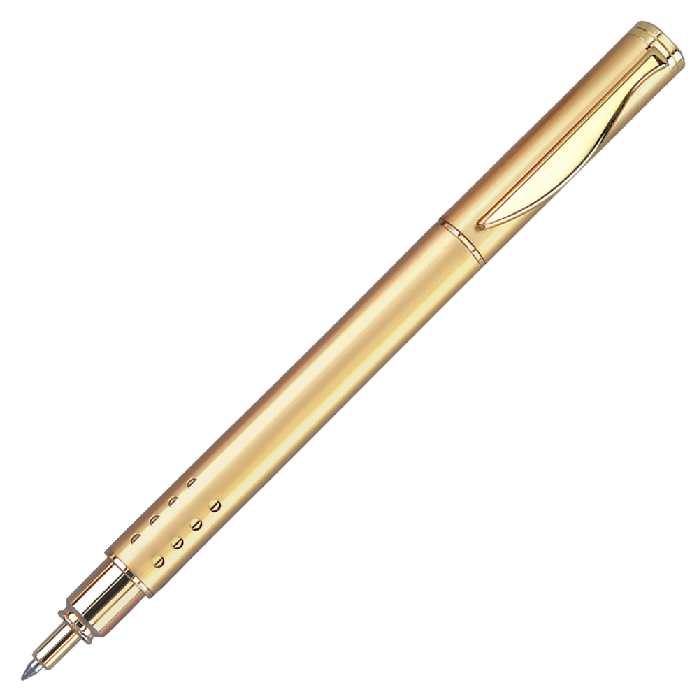 Satin Gold Brass Roller Ball Pen Logo Branded