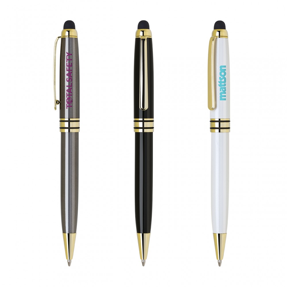 Stylus-480 Brass Ballpoint Pen w/Stylus Tip Logo Branded Stylus-480 Brass Ballpoint Pen w/Stylus Tip Logo Branded