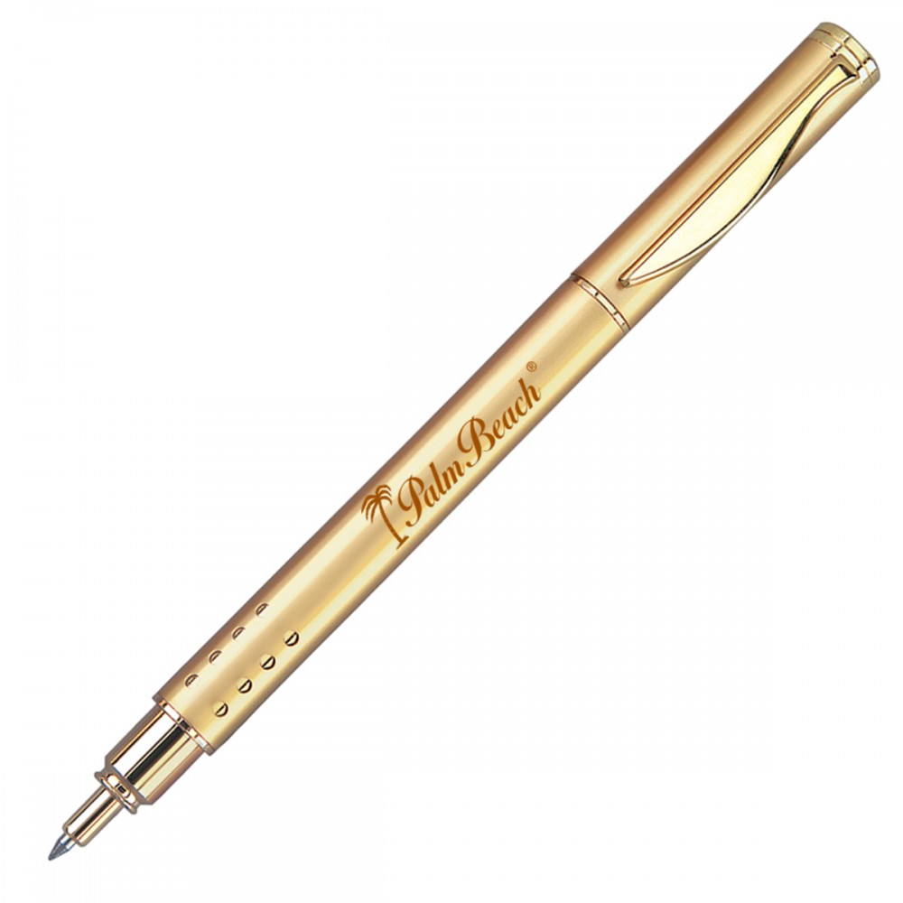 Custom Engraved Accalia Rollerball Pen w/Dot Grip - Gold