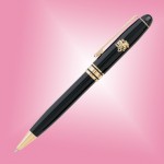 Ebony Brass Ball Point Pen - Black w/Gold Accent Custom Imprinted