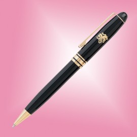 Ebony Brass Ball Point Pen - Black w/Gold Accent Custom Engraved