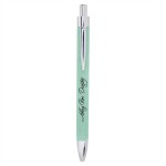 Custom Engraved Teal Green/Black Leatherette Pen