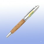 Logo Branded Chrome Cork Roller Ball Pen (Screened)