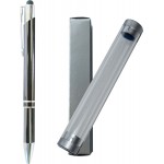 JJ Series Gunmetal Gray Double Ring Pen with Stylus, gunmeta pen, stylus pen, in clear tube gift box Custom Imprinted