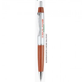 Logo Branded Benevento Aluminum Satin Chrome Ballpoint Pen