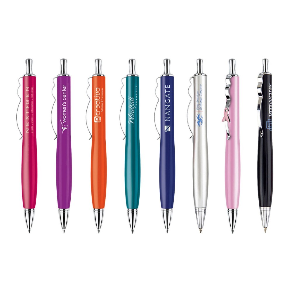 Logo Branded Click Action Lacquer Coated Brass Pen Logo Branded Click Action Lacquer Coated Brass Pen