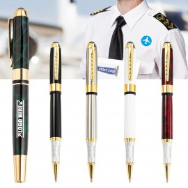 Custom Imprinted Epaulets Clip Cap Metal Pen