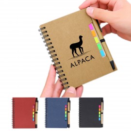 Kraft Spiral Sticky Notes With Pen Custom Imprinted