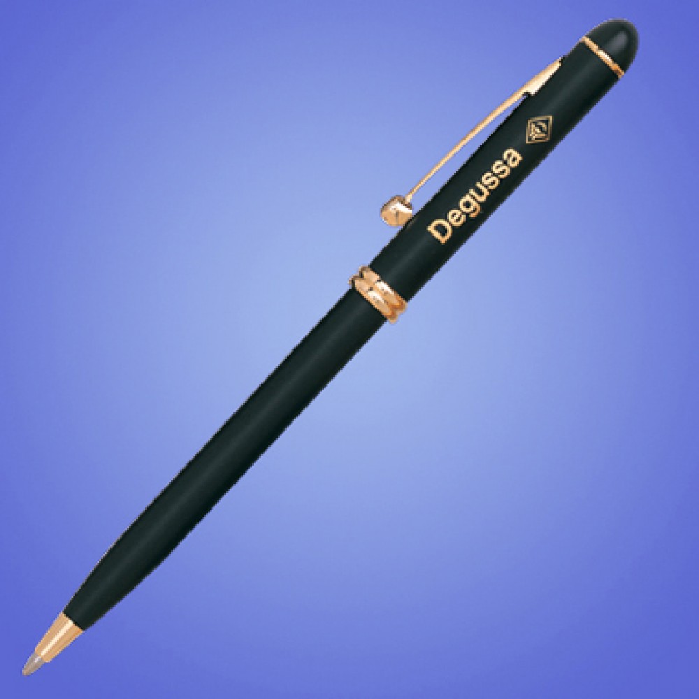 Custom Imprinted Slim Brass Pen (Screened) - ON SALE - LIMITED STOCK
