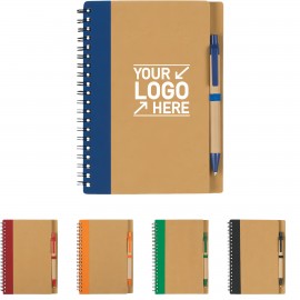 Logo Branded Eco-Inspired Spiral Notebook And Pen