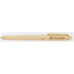 Custom Engraved Maplewood Ballpoint Pen With Gold Trim
