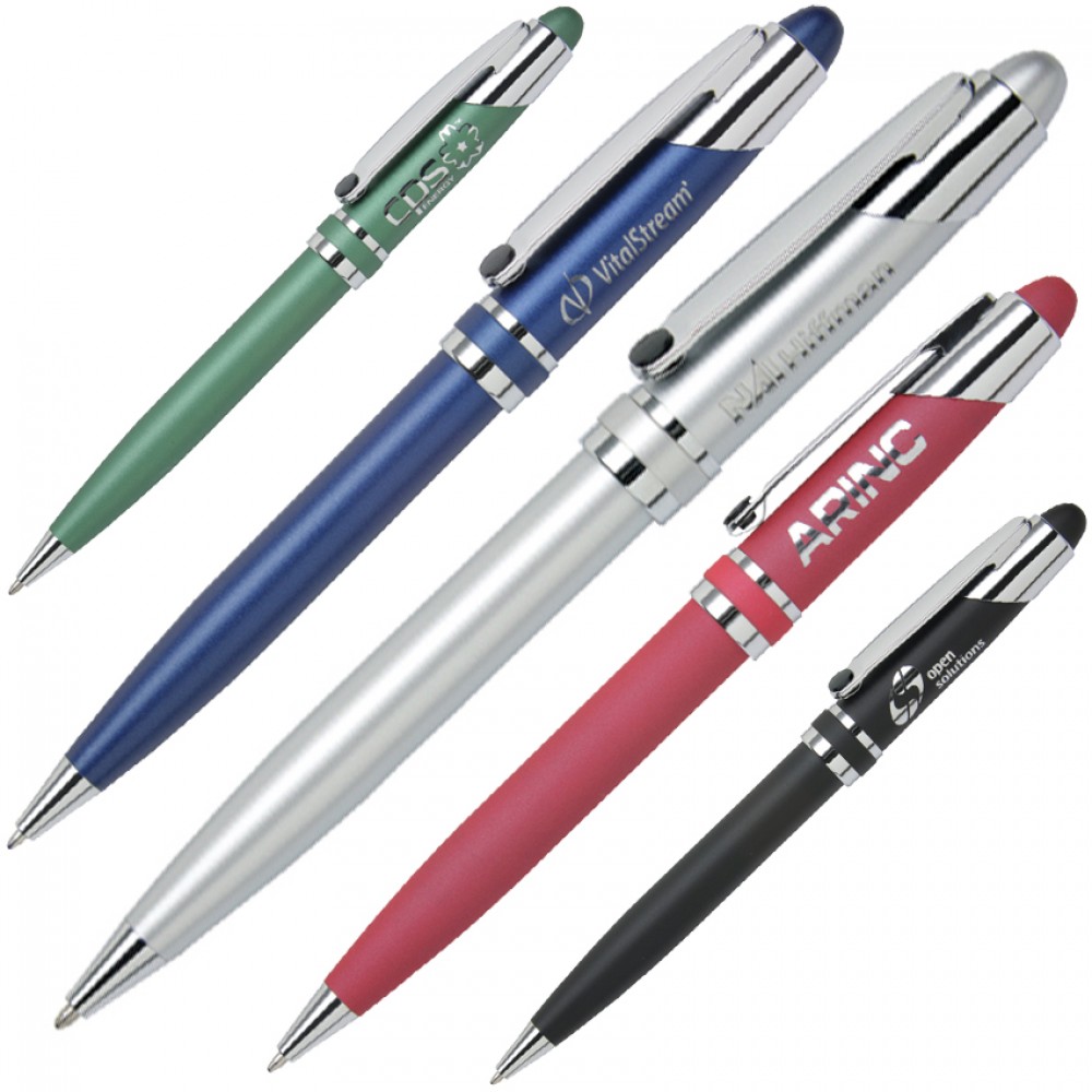 Twist Action Mechanism Ballpoint Pen w/ Chrome Plated Brass Barrel Custom Imprinted Twist Action Mechanism Ballpoint Pen w/ Chrome Plated Brass Barrel Custom Imprinted