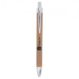 Tan/Black Leatherette Pen Custom Engraved