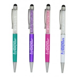 Logo Branded Crystal Ball pen With Stylus