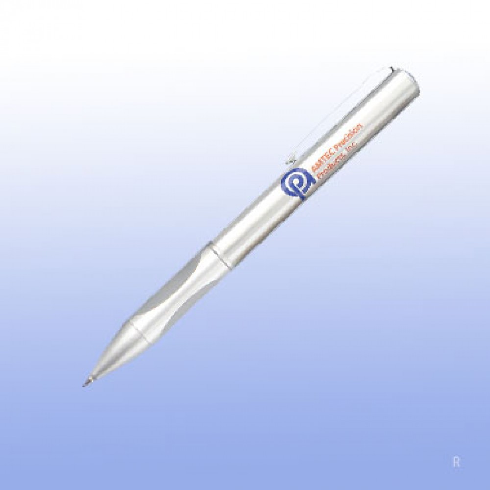 Cologne Satin Chrome Ballpoint Pen - Siikscreen Logo Branded