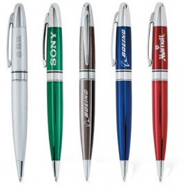 Chromium Solid Brass Twist Action Ballpoint Pen Logo Branded