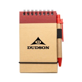 Recycled Flip-up Notepad/Pen - Red Logo Branded  Recycled Flip-up Notepad/Pen - Red Logo Branded