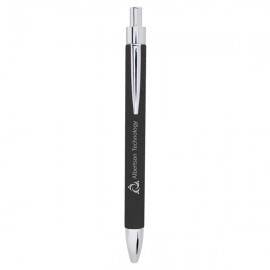 Black/Gray Leatherette Pen Logo Branded