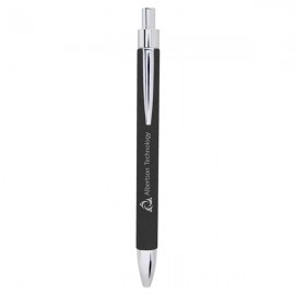 Black/Gray Leatherette Pen Logo Branded  Black/Gray Leatherette Pen Logo Branded