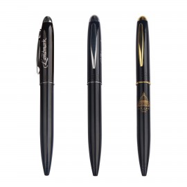 Business Twisted Action Metal Pen With Round Ring Logo Branded